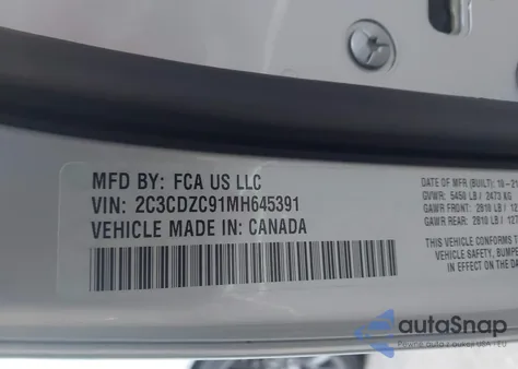 2021 Dodge Challenger Srt Hellcat Widebody from USA, damaged, VIN 2C3CDZC91MH645391